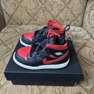 Size 8C - Jordan 1 Mid Alternate Bred Toddler‎ Red Black White DQ8425-060